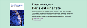 Vignette Paris est une fête Hemingway